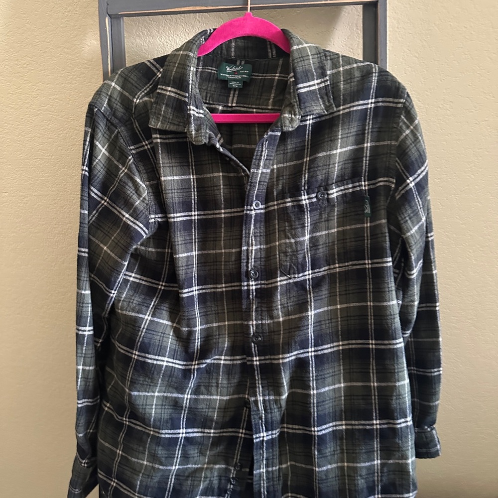 Woolrich Men’s Green Plaid Flannel Shirt